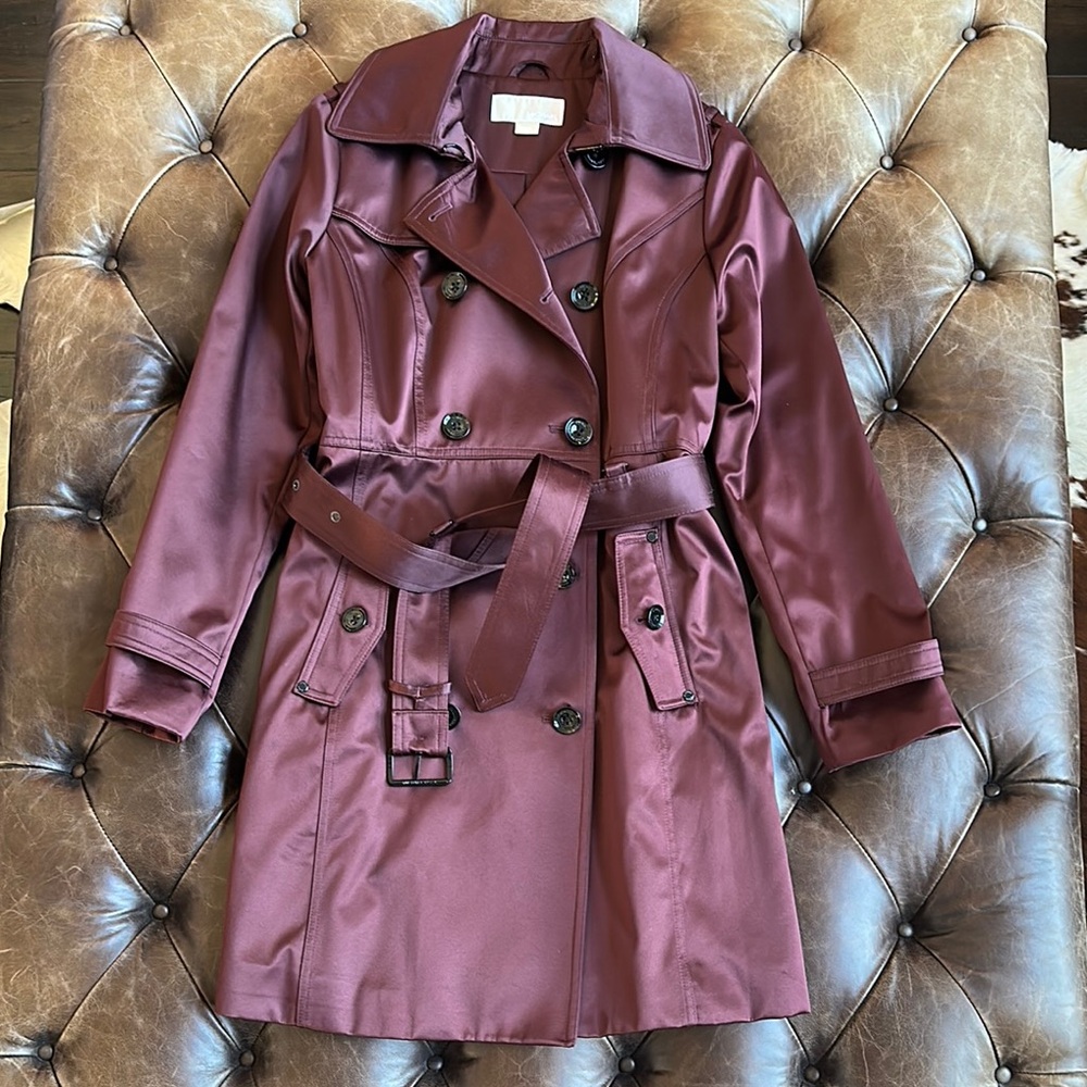Women's Burgundy Trench Coat